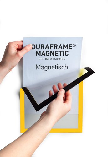 Durable DURAFRAME Magnetic Frame Sign & Document Holder A4 Yellow (Pack 5) - 486904