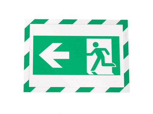 Durable DURAFRAME SECURITY Self-Adhesive Safety Sign & Document Holder with Magnetic Frame A4 Green/White (Pack 2) - 4944131