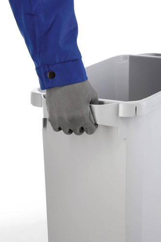 Durable DURABIN Plastic Waste Recycling Bin 60 Litre Rectangular Grey with Yellow Lid - VEH2012026