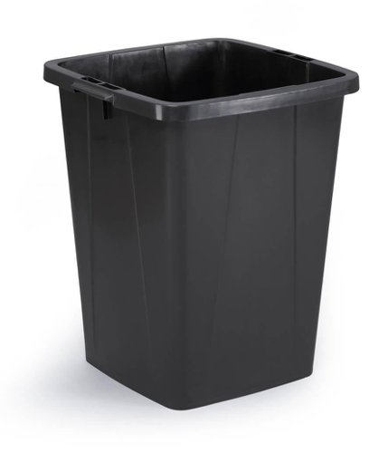 Durable DURABIN ECO 80% Recycled Plastic Waste Recycling Bin 90 Litre Black with Black Lid - VEH2024002