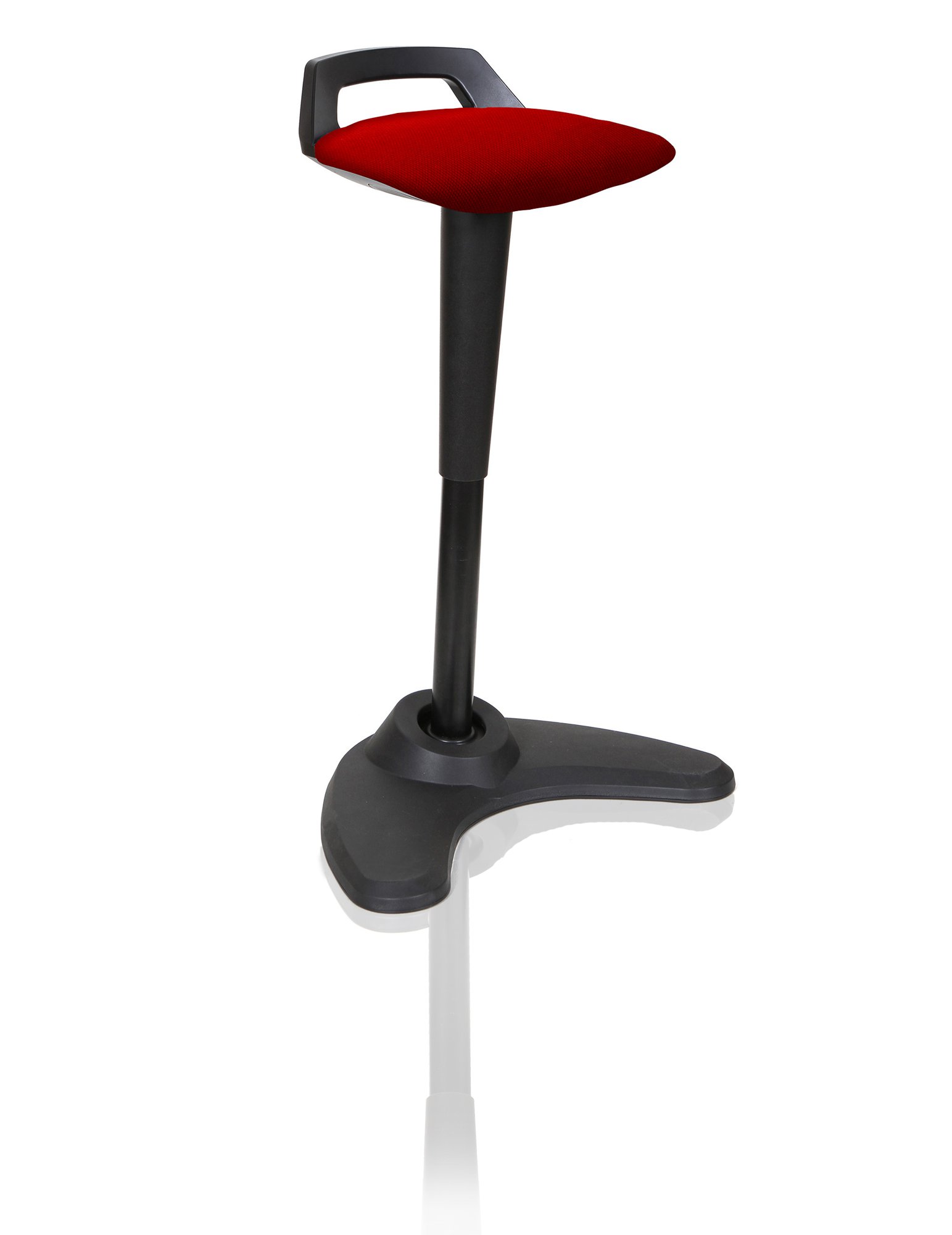 Dynamic Spry Stool Black Frame And Bespoke Colour Fabric Seat Bergamot Cherry -