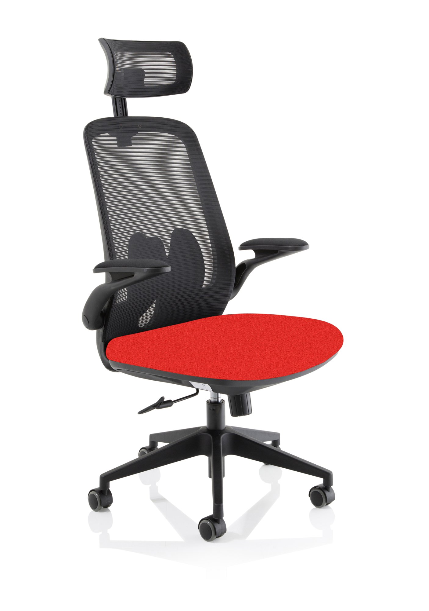 Sigma Executive Mesh Back Office Chair Bespoke Fabric Seat Bergamot Cherry With