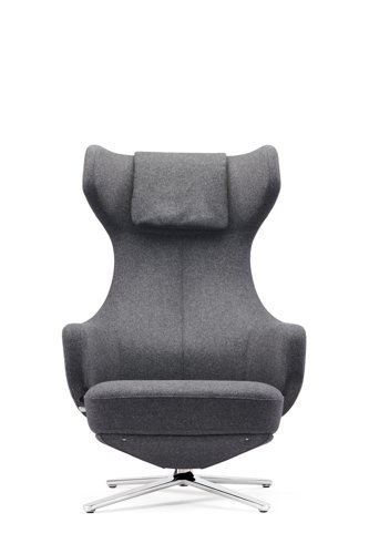 Sofia Executive Visitor Armchair Sleek and Futuristic Design Opulent Charcoal Cashmere Finish - BR000305