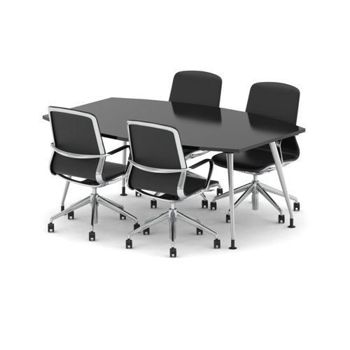 High+Gloss+1800mm+Writable+Boardroom+Table+With+Set+Of+Executive+Chairs