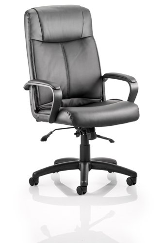 Plaza+Executive+Chair+Black+Soft+Bonded+Leather+With+Arms