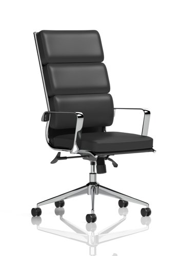 Savoy Executive High Back Chair Black Soft Bonded Leather EX000067 DD
