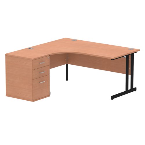 Impulse+1600mm+Cantilever+Left+Crescent+Desk+Workstation