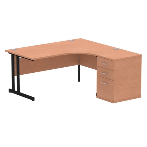 Impulse+1600mm+Cantilever+Right+Crescent+Desk+Workstation