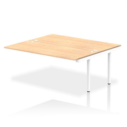 Dynamic Impulse W1800 x D1600 x H750mm Back to Back Bench Desk 2 Person Extension Kit Maple Finish White Frame - IB00432