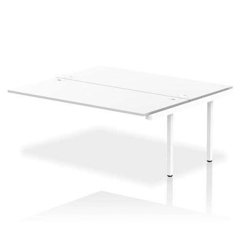 Dynamic Impulse W1800 x D1600 x H750mm Back to Back Bench Desk 2 Person Extension Kit White Finish White Frame - IB00435