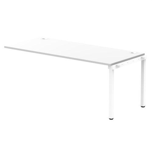 Dynamic Impulse W1800 x D800 x H750 Single Row Bench Desk Extension Kit With Cable Management Ports Goal Post Leg White Finish White Frame - IB00483