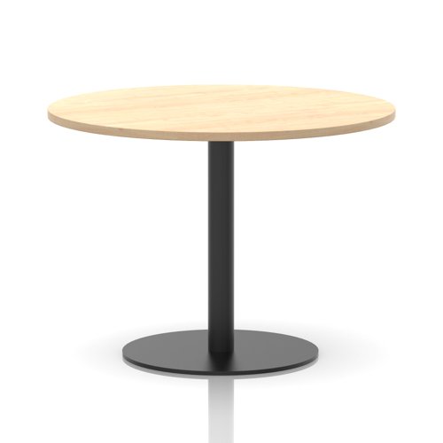Italia+1000mm+Poseur+Round+Table+Maple+Top+720mm+High+Black+Leg
