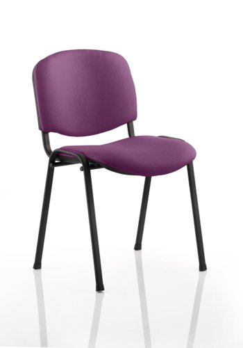 Dynamic ISO Stacking Chair Bespoke Tansy Purple Fabric Black Frame - KCUP0312