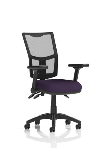 Dynamic Eclipse Plus III Medium Mesh Back Task Operator Office Chair Bespoke Tansy Purple Seat With Height Adjustable Arms - KCUP1779