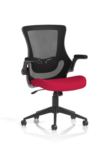 Dynamic Orbit High Mesh Back Task Office Chair With Bespoke Bergamot Cherry Seat and Flip Up Arms - KCUP2137