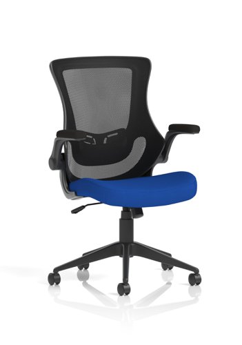 Dynamic Orbit High Mesh Back Task Office Chair With Bespoke Stevia Blue Seat and Flip Up Arms - KCUP2139