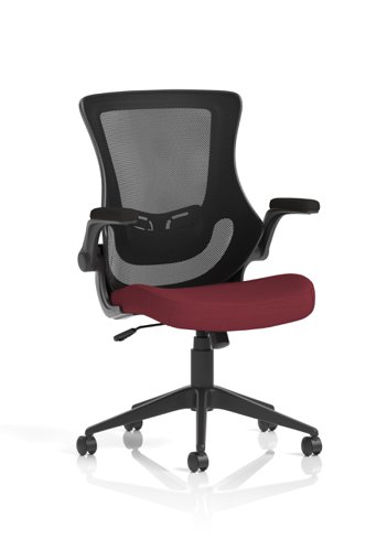 Dynamic Orbit High Mesh Back Task Office Chair With Bespoke Ginseng Chilli Seat and Flip Up Arms - KCUP2142