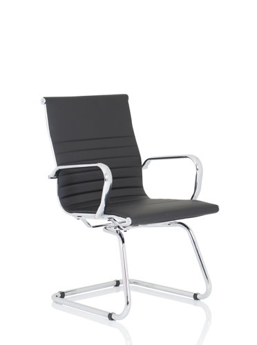 Nola+Black+Leather+Cantilever+Visitor+Chair+with+Arms