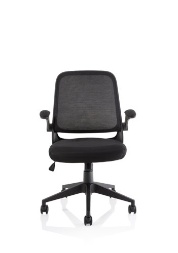 Crew Task Operator Mesh Office Chair With Folding Arms Black - OP000318 -