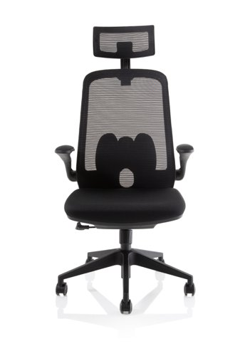 Sigma Executive Mesh Back Office Chair Fabric Seat Black With Folding Arms - OP000320