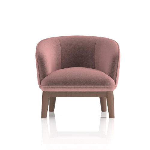 Dynamic Lulu Fabric Armchair With Wooden Legs Old Rosa - SF000003