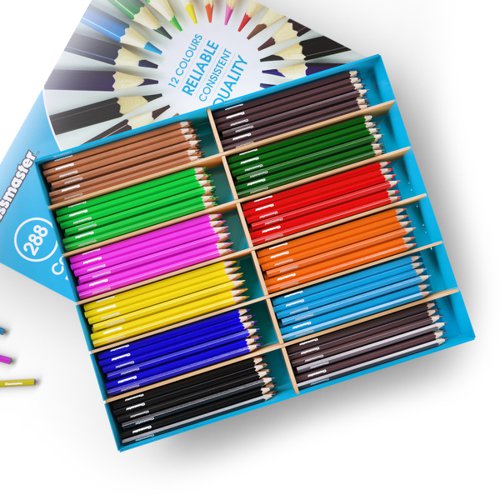 Classmaster Colouring Pencils in 12 Assorted Colours (Pack 288) - CP288