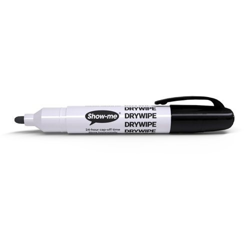 Show-me whiteboard markers in black ink (Pack 50) - STM50