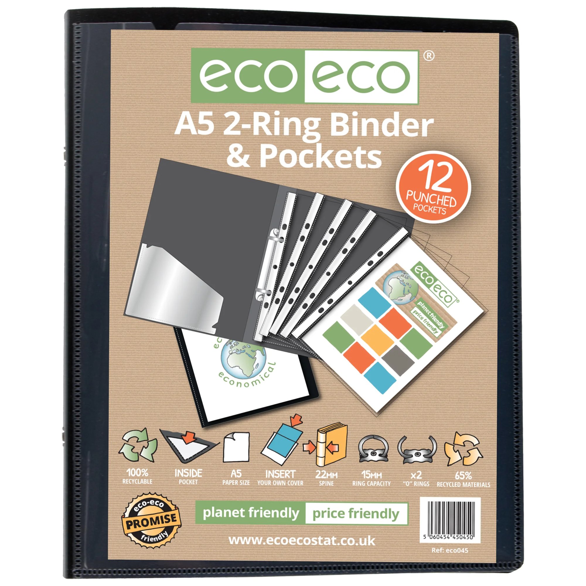 A2 50% Recycled 10 Pocket Presentation Display Book - Single