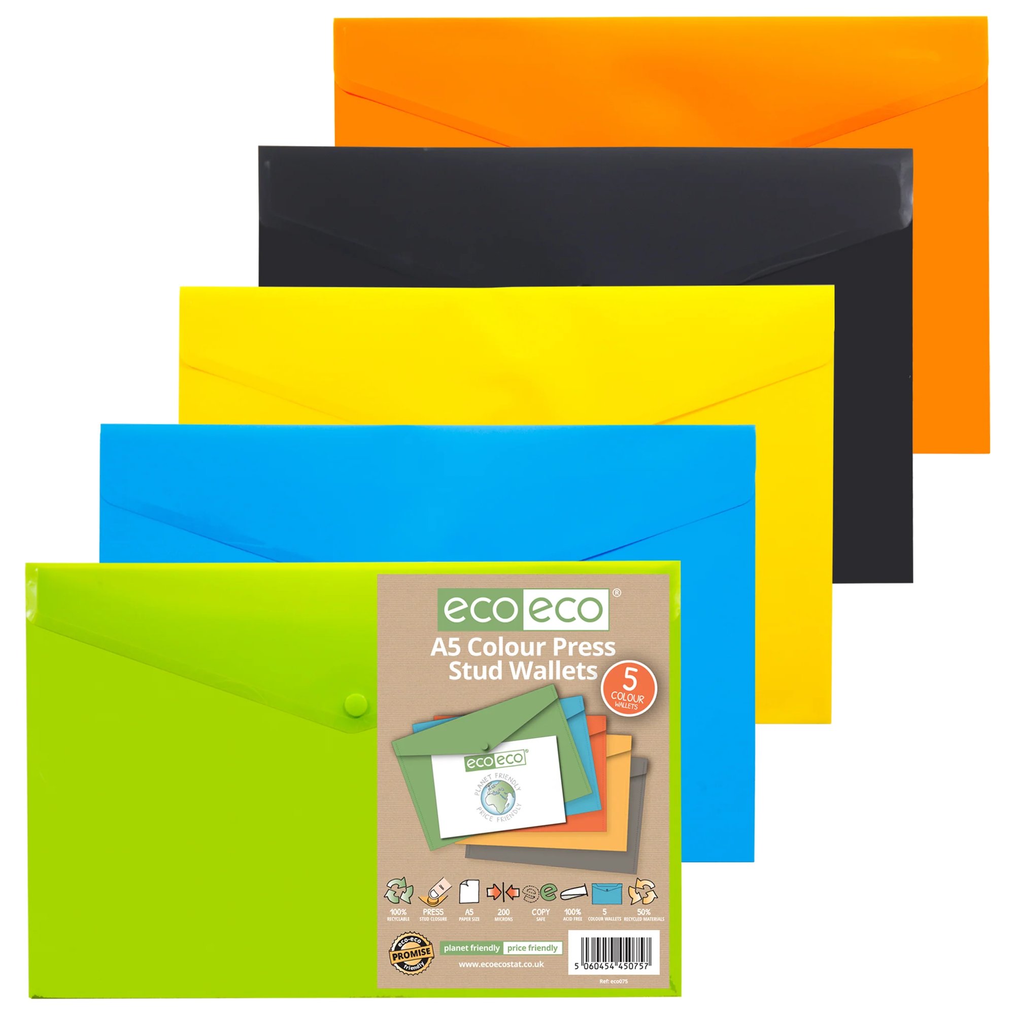 A4 50% Recycled Wide Index File Dividers - 1 Set of 10