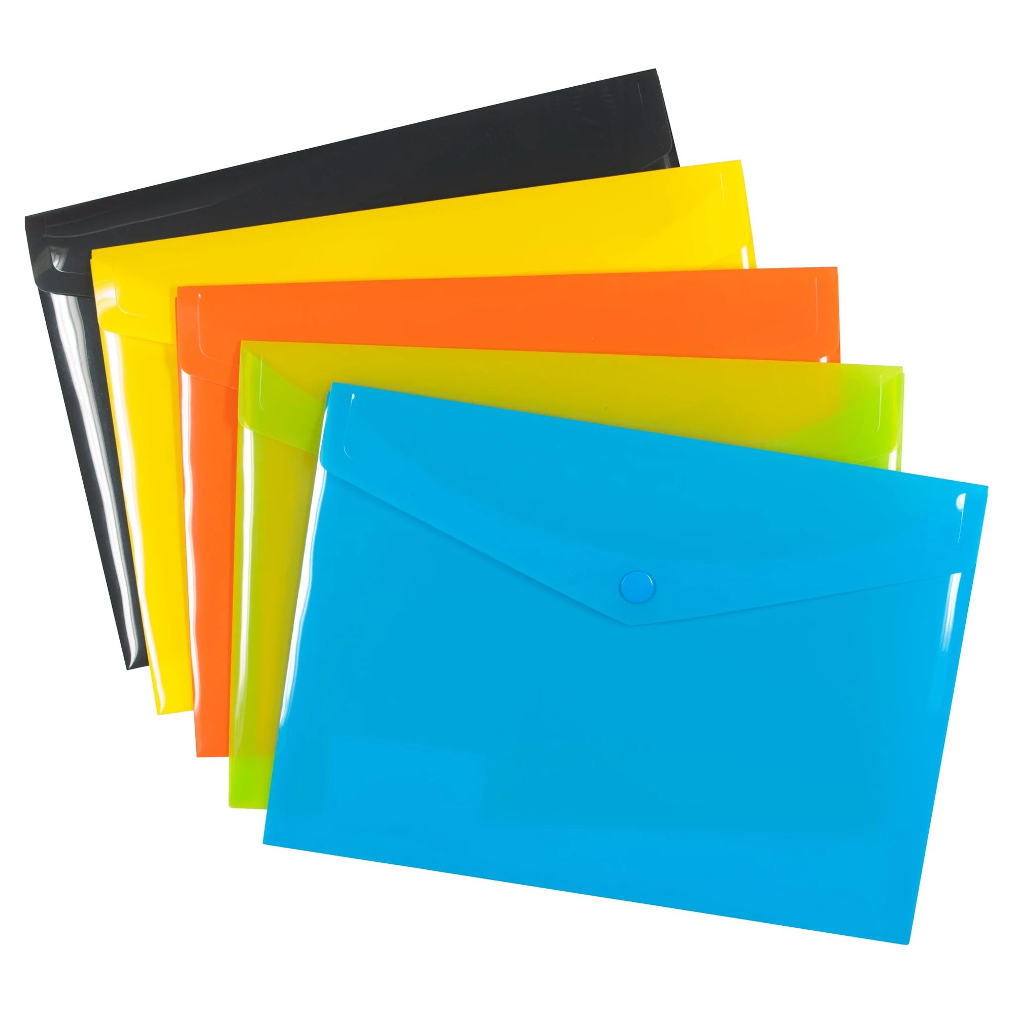 A7 50% Recycled Colour Press Stud Wallets - Pack of 5