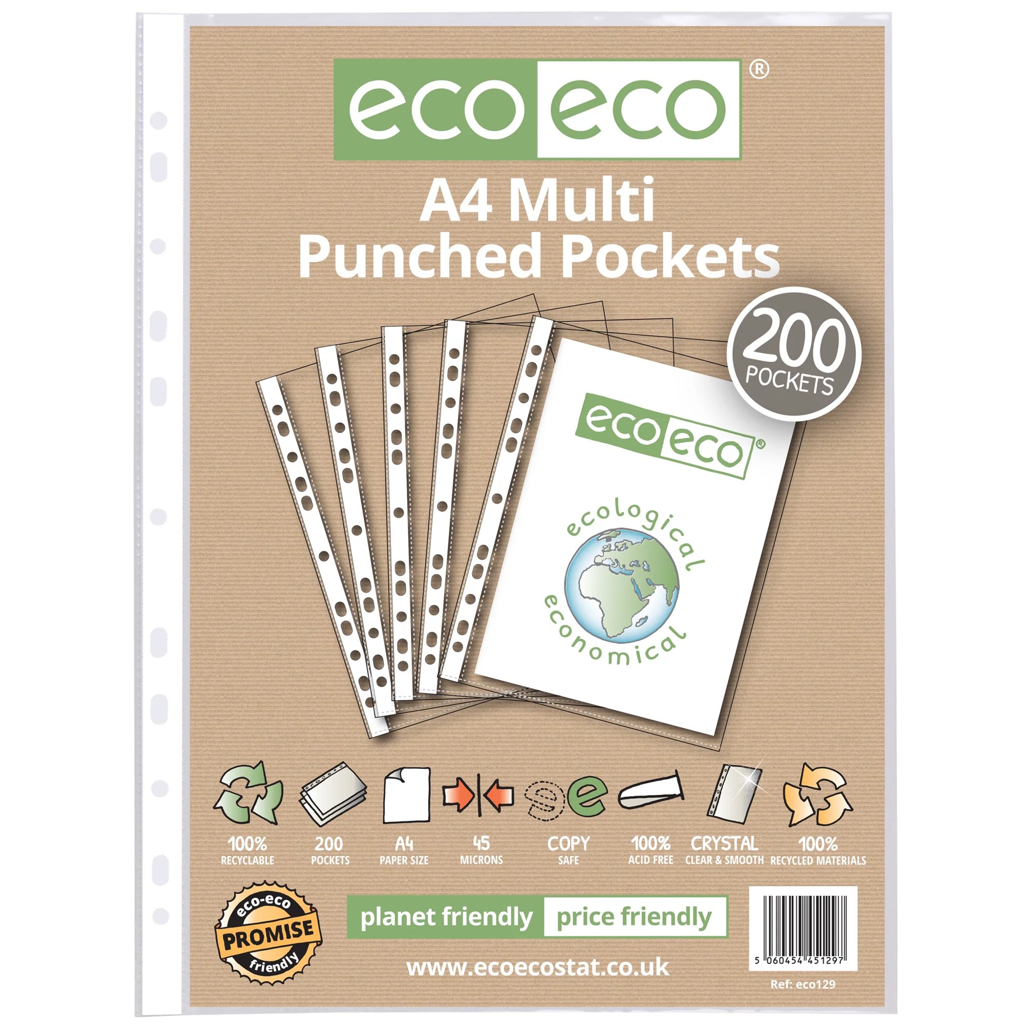 A5 50% Recycled Clear 40 Pocket Presentation Display Book - Single