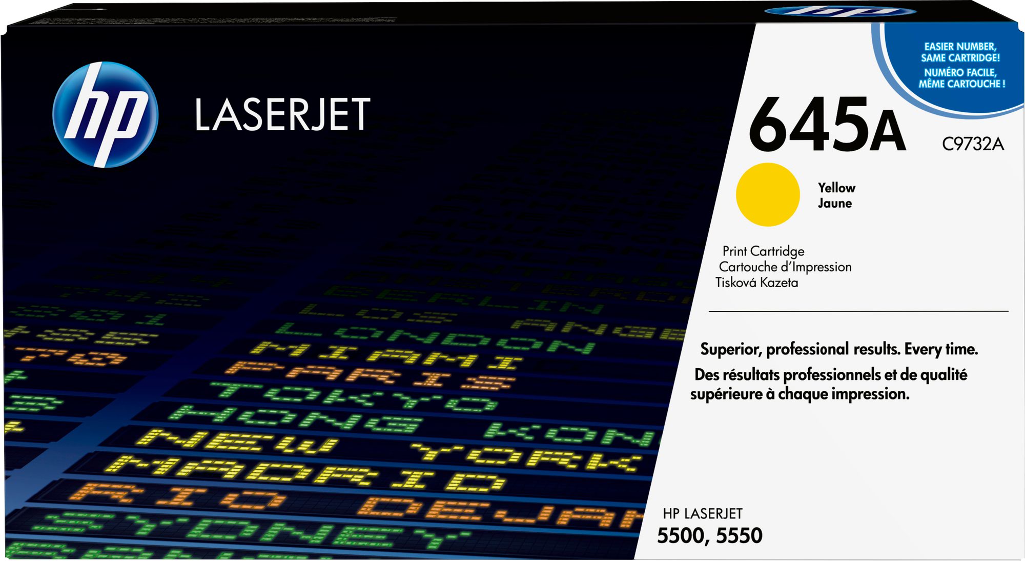 HP 645A Yellow Standard Capacity Toner Cartridge 12K pages for HP Color LaserJet 5500/5550 - C9732A - GRADE A STOCK