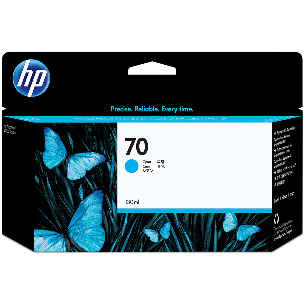 HP 70 Cyan Standard Capacity Ink Cartridge 130ml - C9452A - GRADE A STOCK