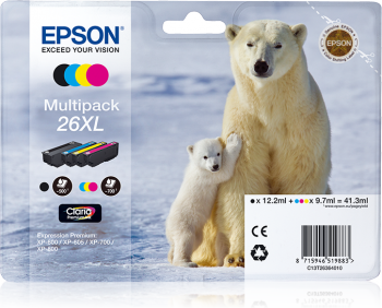 OEM Epson C13T26344012 (26XL) Ink Cartridge Yellow High Capacity XL 700 Pages 9.7ml