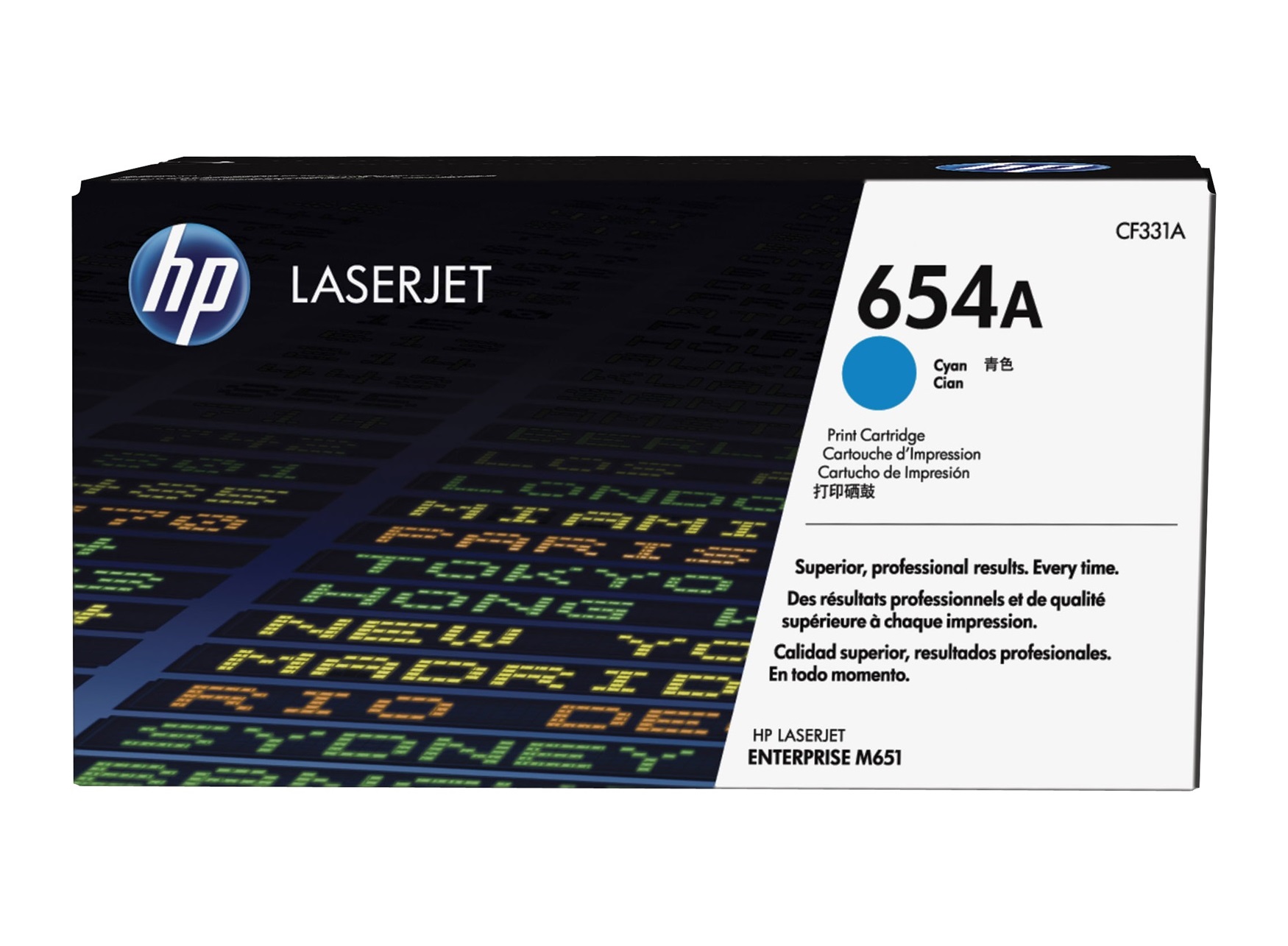HP 654A Cyan Standard Capacity Toner 15K pages for HP Color LaserJet Enterprise M651 - CF331A - GRADE A STOCK