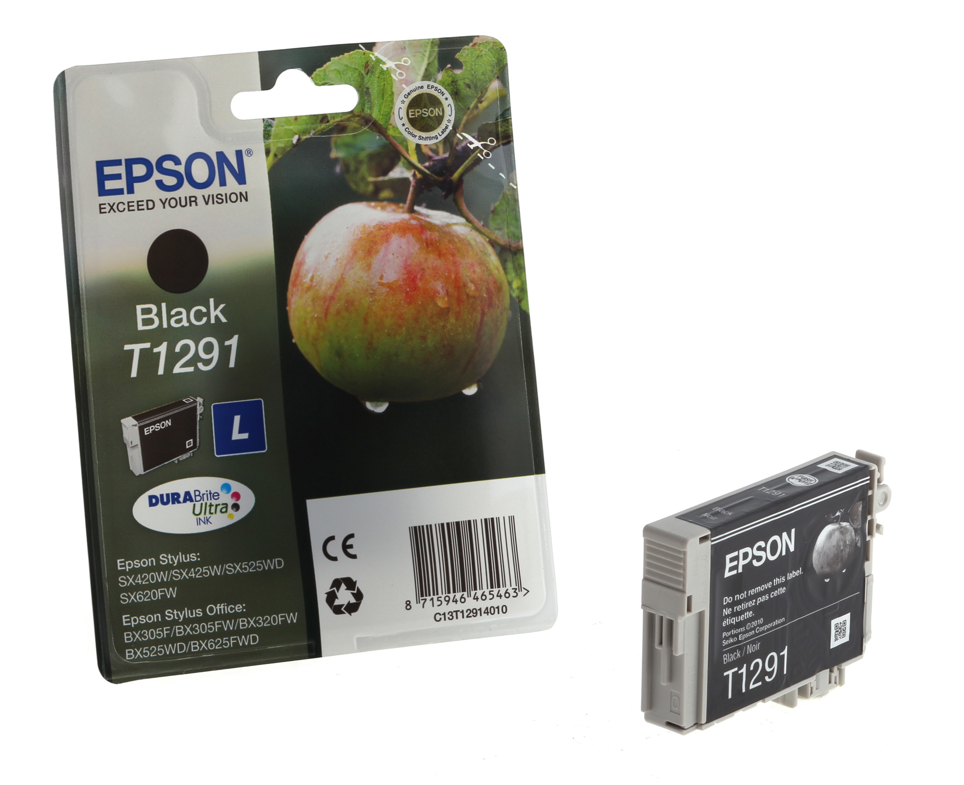 Epson T1291 Apple Black Standard Capacity Ink Cartridge 11ml - C13T12914012 - GRADE A STOCK