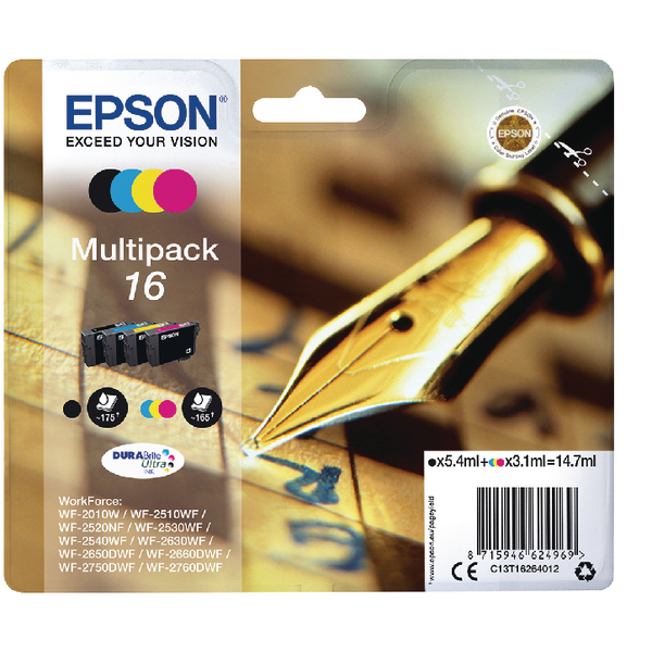 OEM Epson C13T16244012 Durabrite Ultra Ink 16 Series Pen & Crossword Yellow