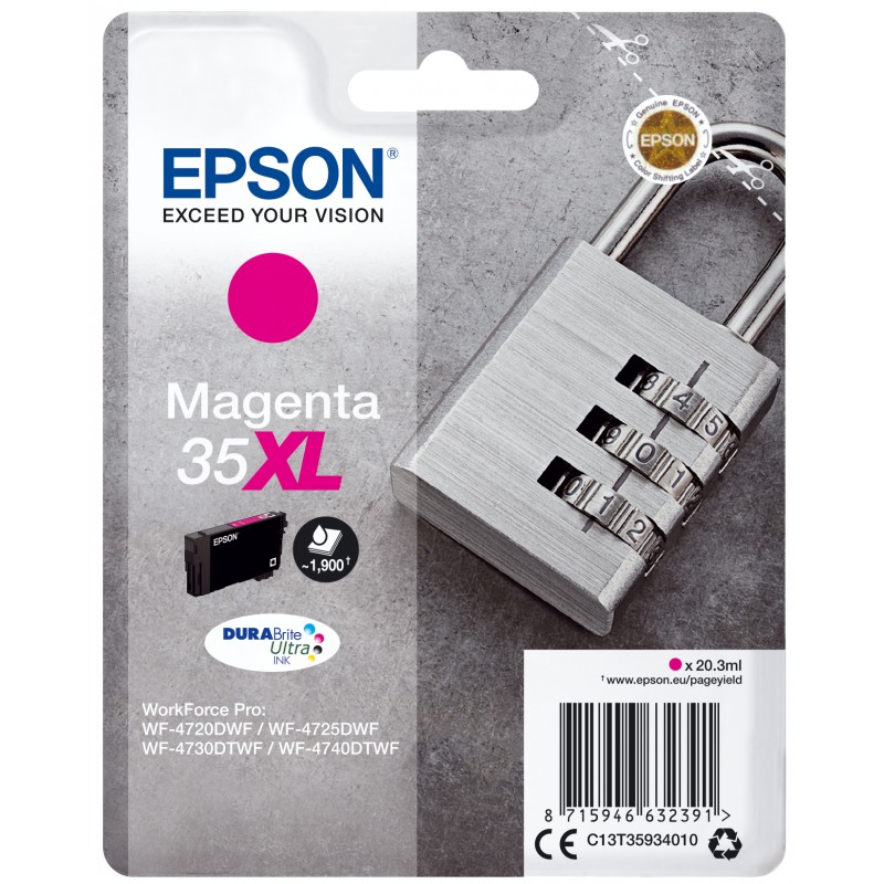 OEM Epson C13T35924010 (35XL) Ink Cartridge Cyan High Capacity 1.9k Pages 20.3ml