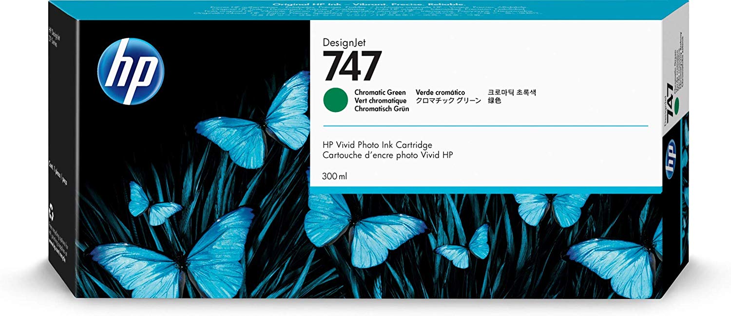 HP 747 Chromatic Green Standard Capacity Ink Cartridge 300ml - P2V84A - GRADE A STOCK