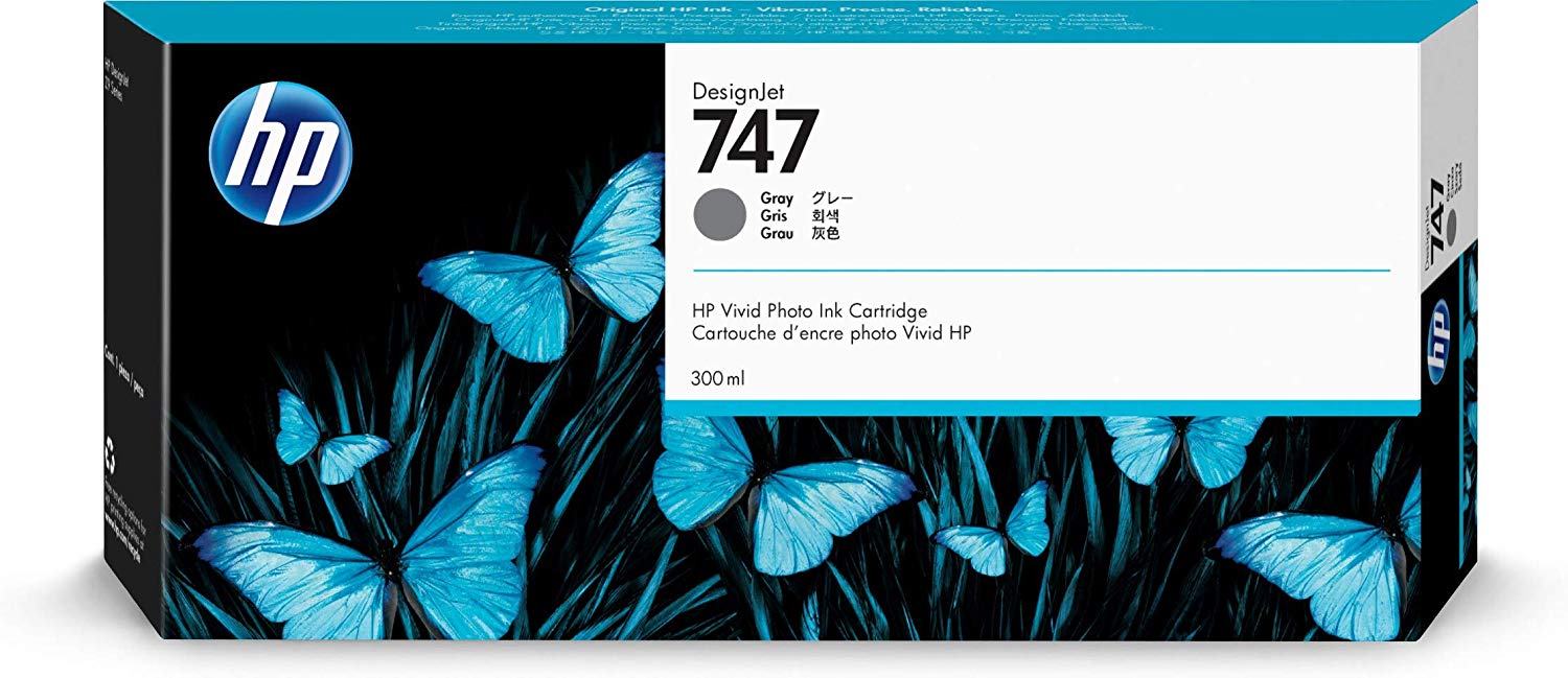 HP 747 Grey Standard Capacity Ink 300ml - P2V86A - GRADE A STOCK