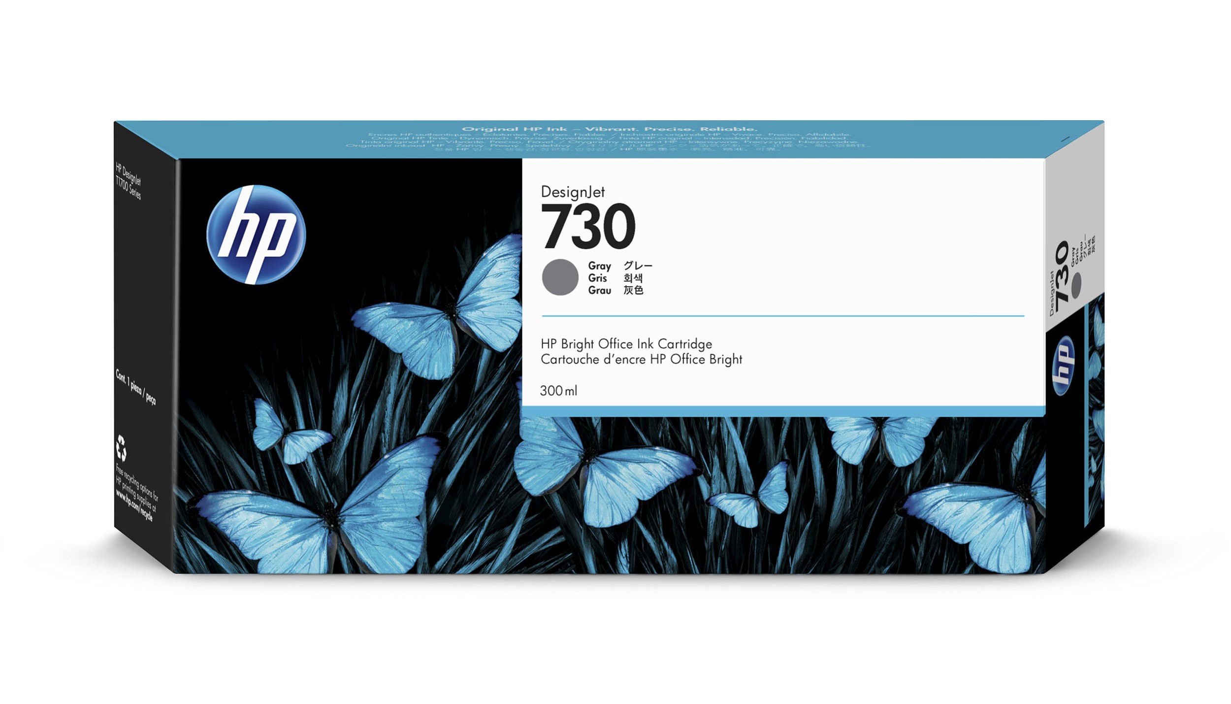 HP No 730 Grey Standard Capacity Ink Cartridge 300ml - P2V72A - GRADE A STOCK