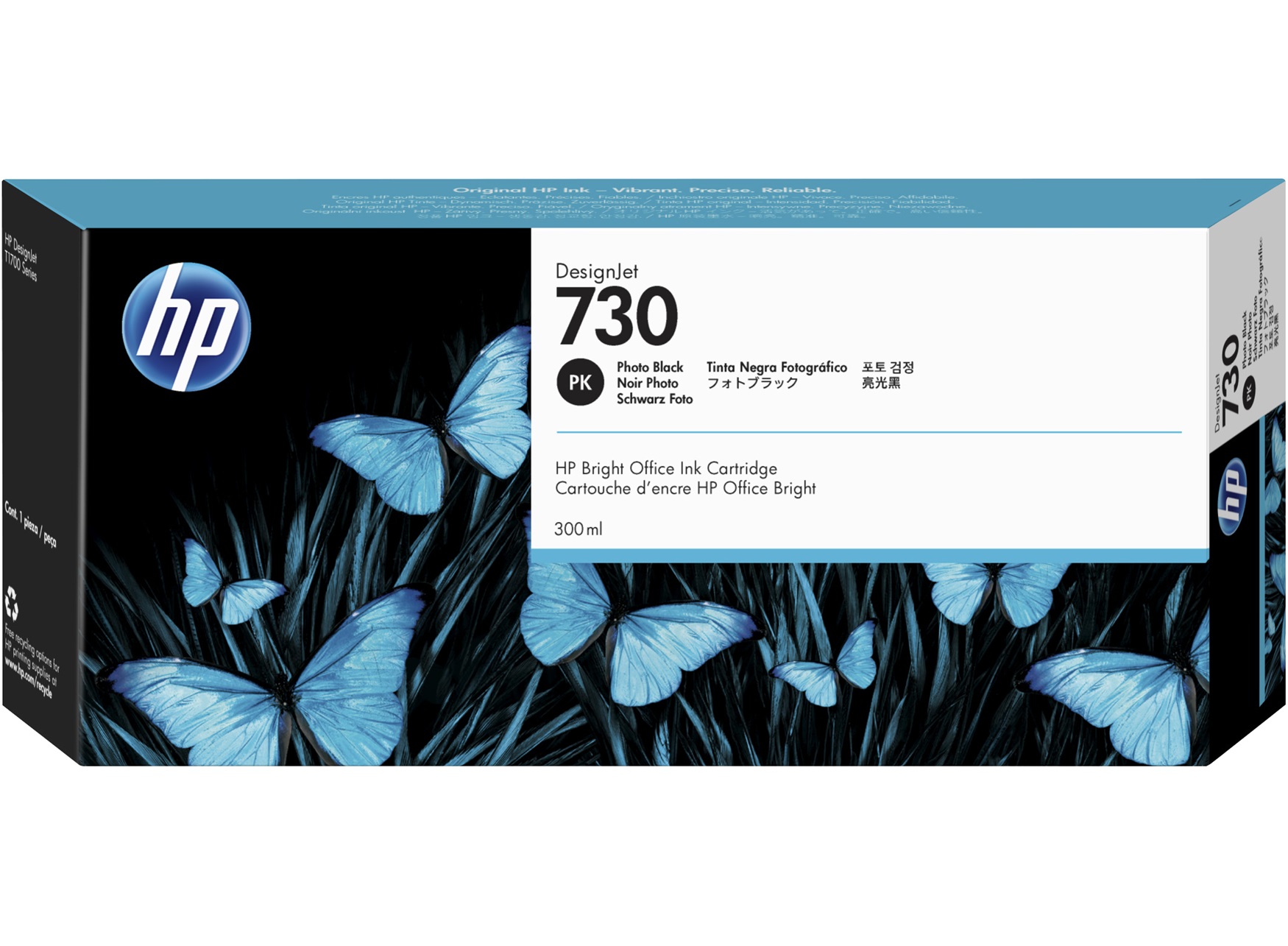 HP No 730 Photo Black Standard Capacity Ink Cartridge 300ml - P2V73A - GRADE A STOCK