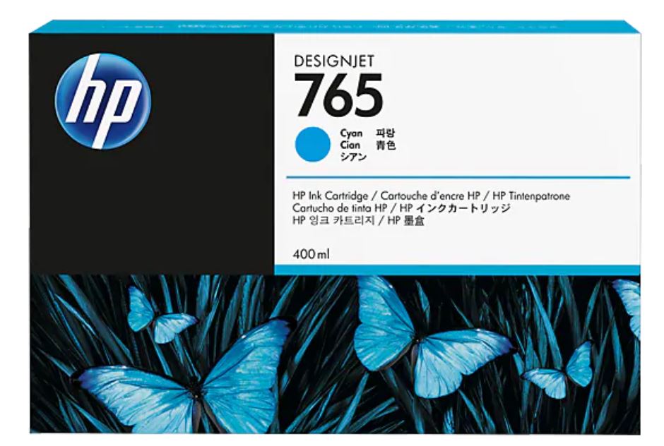 HP No 765 Cyan Standard Capacity Ink Cartridge 400ml - F9J52A - GRADE A STOCK