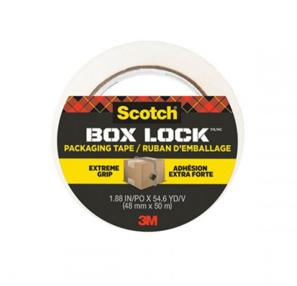 Scotch Box Lock™ Packaging Tape 195-6-EF, 48 mm x 20.3 m, 6 Rolls with Dispensers/Pack