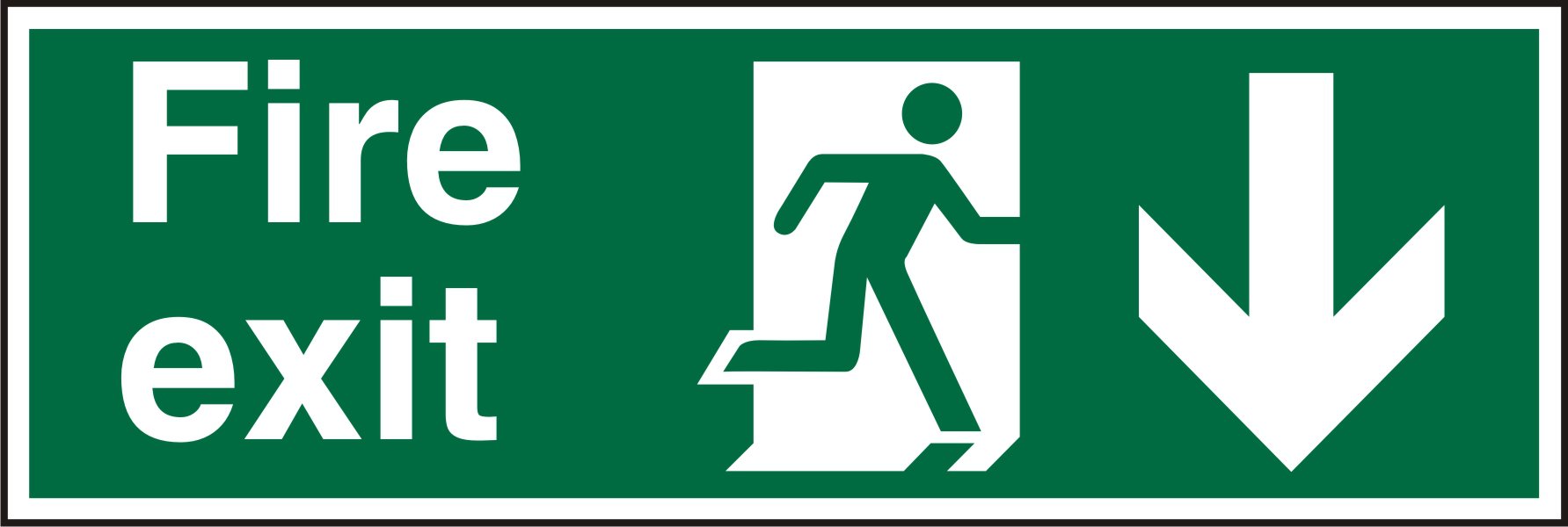 Seco Fire Exit - Cartello con pittogramma Man Running Right