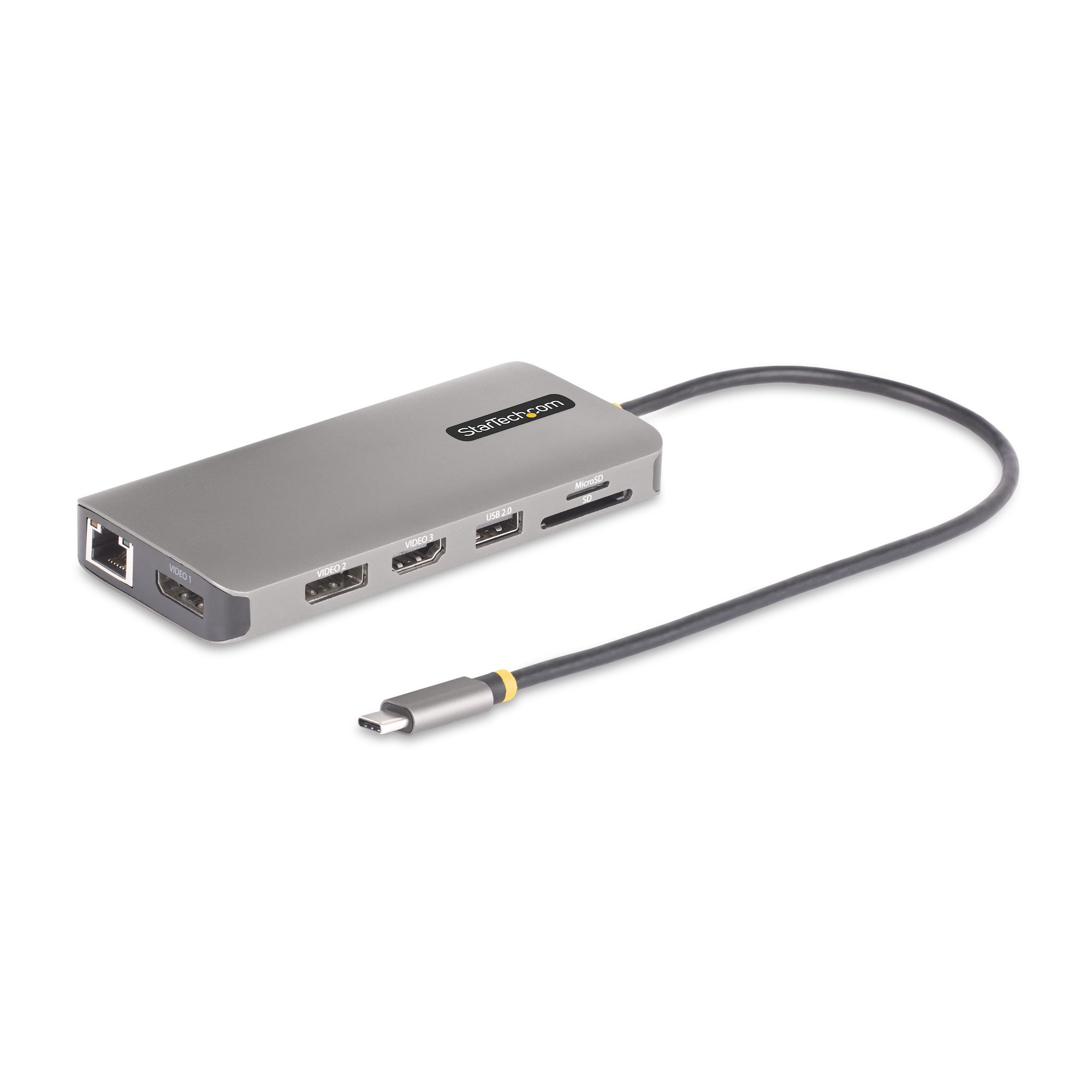 Startech.Com Usb-C Triple-Monitor Multiport Adapter; 4-Port Usb Hub; 100W Pd Pas