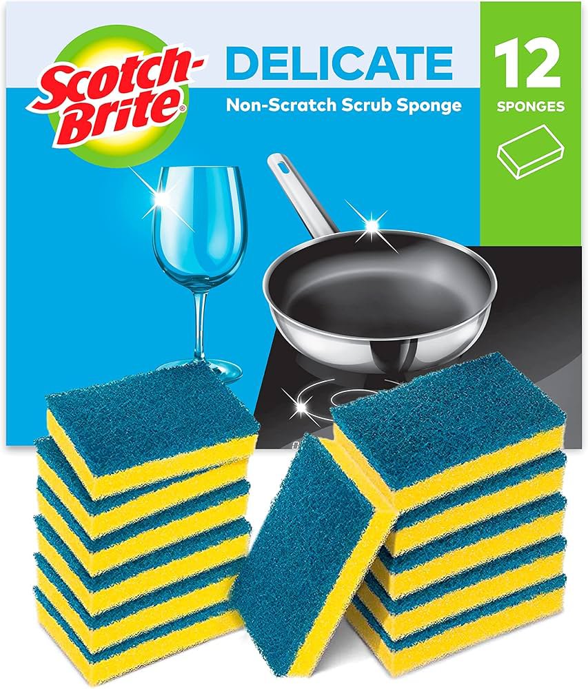 Scotch-Brite Classic Nail Saver Heavy Duty Scrub Sponge, 16 pieces in pack