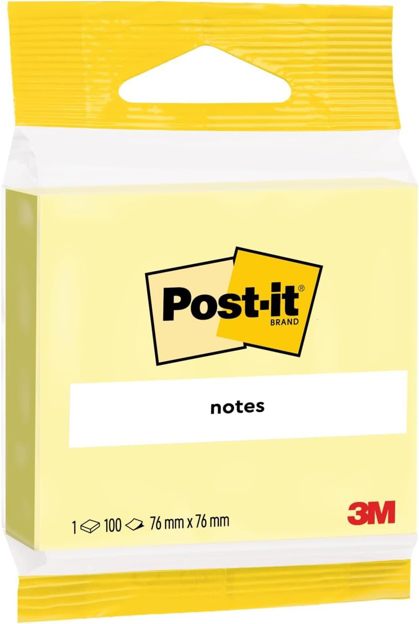 Post-it Notes Cube 636-B, Canary Yellow, 76 mm x 76 mm, 450 Sheets/Pad, 1 Pad/Pack, 100% PEFC SGSCH-PEFC-COC-110078