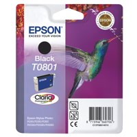 Epson T0801 Hummingbird Black Standard Capacity Ink Cartridge 7ml - C13T08014011 - GRADE A STOCK