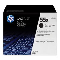 HP 55X Black High Yield Toner Cartridge Twinpack 2 x 12.5K pages (Pack 2) for HP LaserJet Enterprise M525/P3015/Pro M521 - CE255XD - GRADE A STOCK